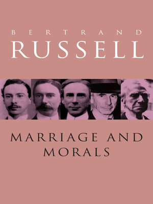 cover image of Marriage and Morals